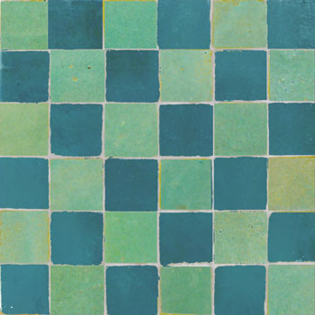 Mosaic House Moroccan tile Rceef 12-28 Light Green Teal  zellige, mosaic, zellij, field, pattern, glaze, simple, classic, grid, squares 